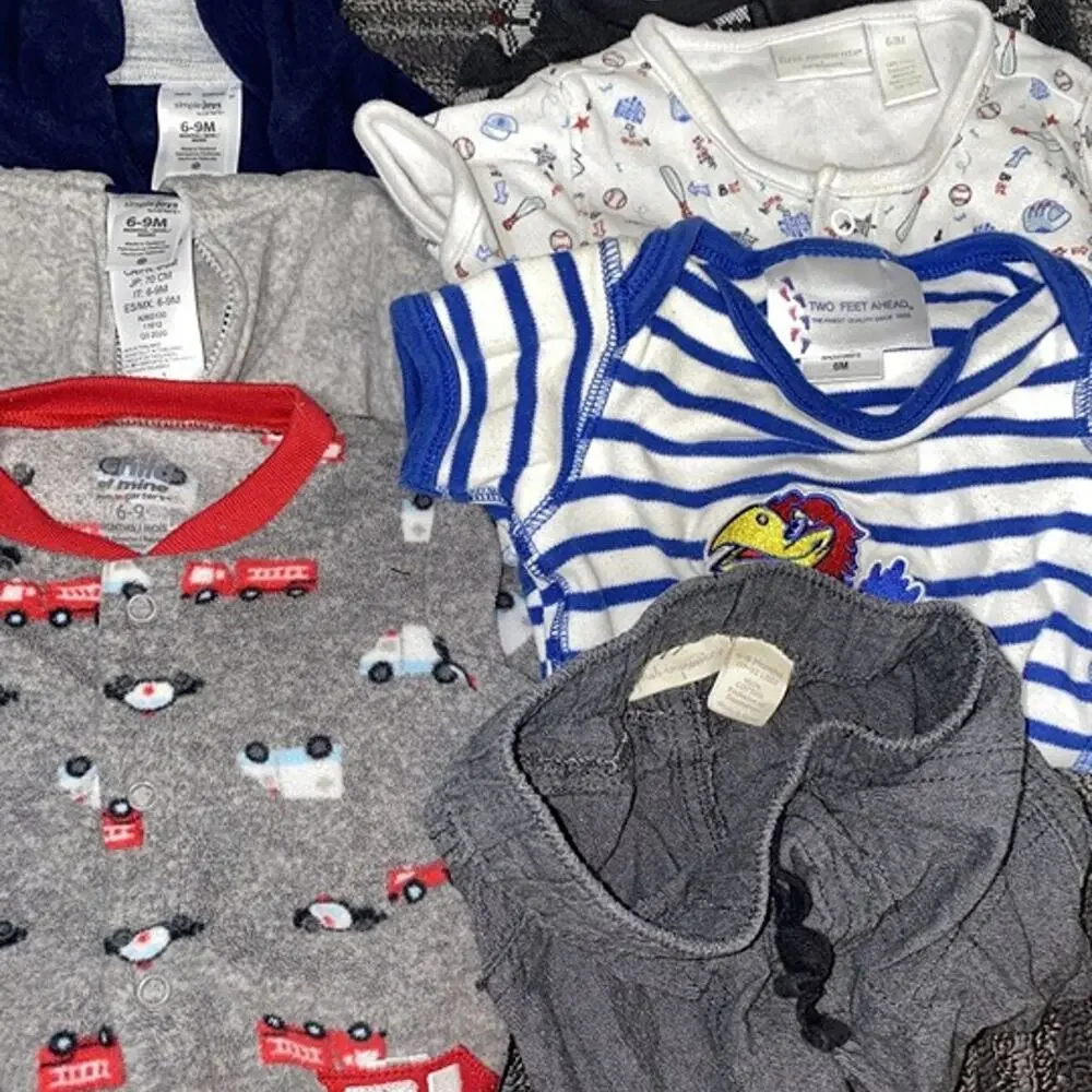 Baby Boy Clothing Bundle 6-9 Months 7 Piece Lot Hoodie Romper Bodysuit Short KU
